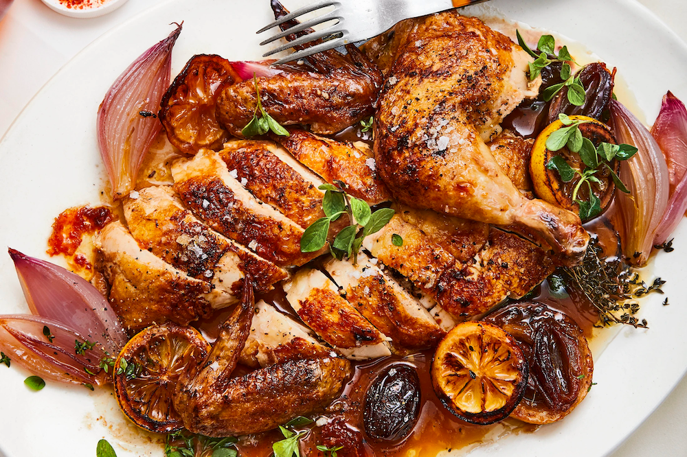 One-pot chicken with dates and caramelised onion