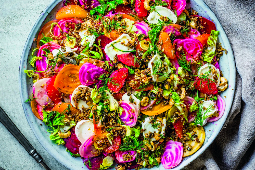 Goat's cheese and beetroot citrus salad
